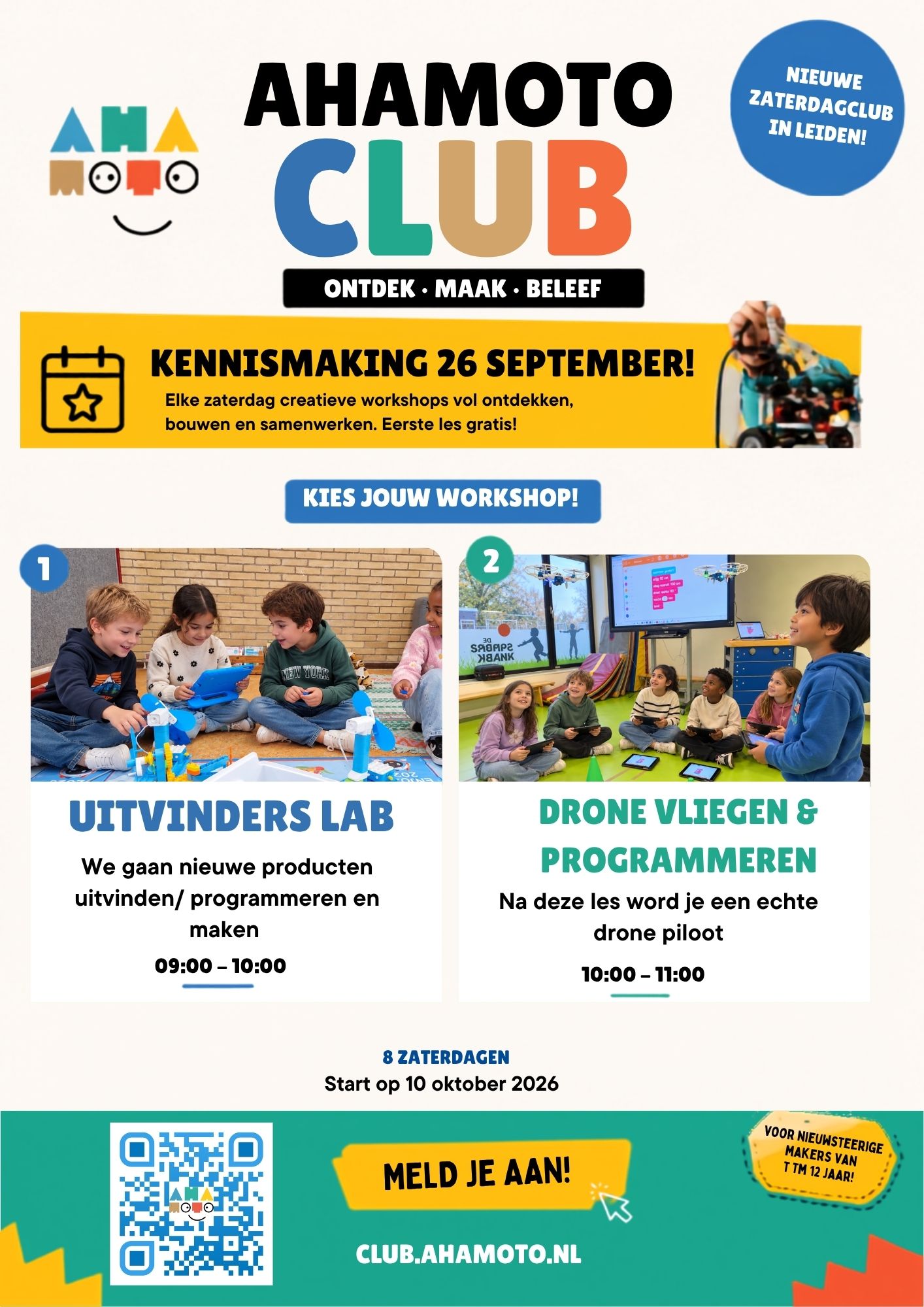 Voorbeeld van Flyer zaterdagclub Leiden
