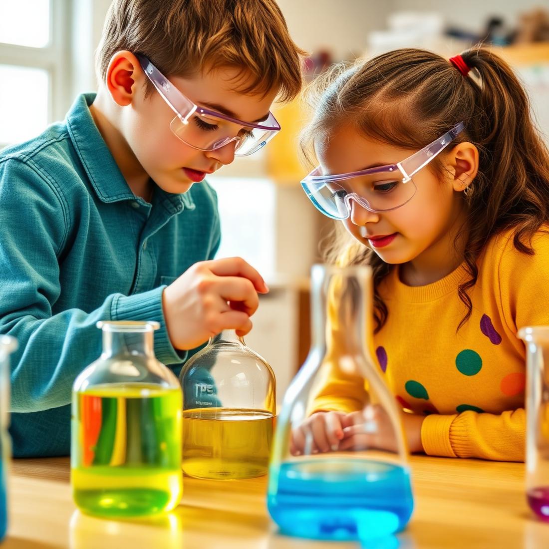 Twee kinderen doen samen een proef